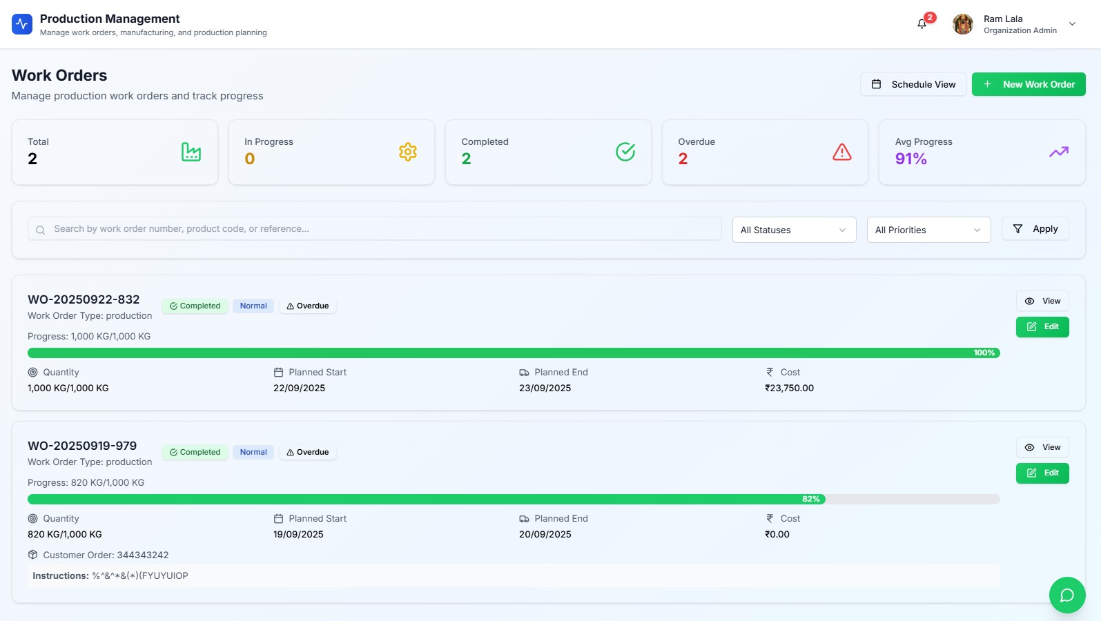 Billing Module Dashboard